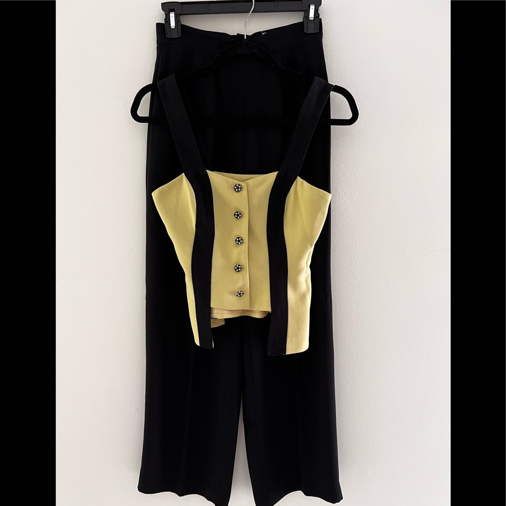 Pant and top matching light green and black